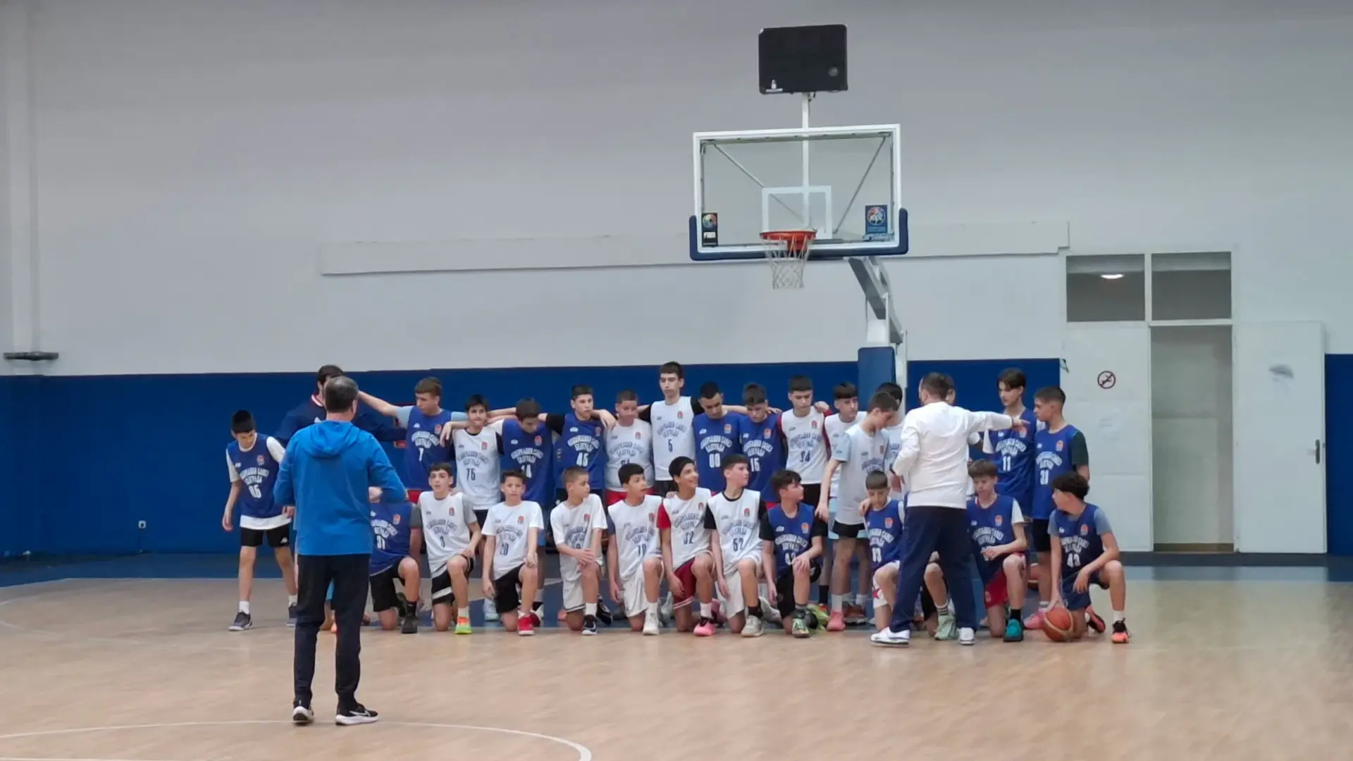 Aleksa Radojević with the selected Serbian U14 development group.